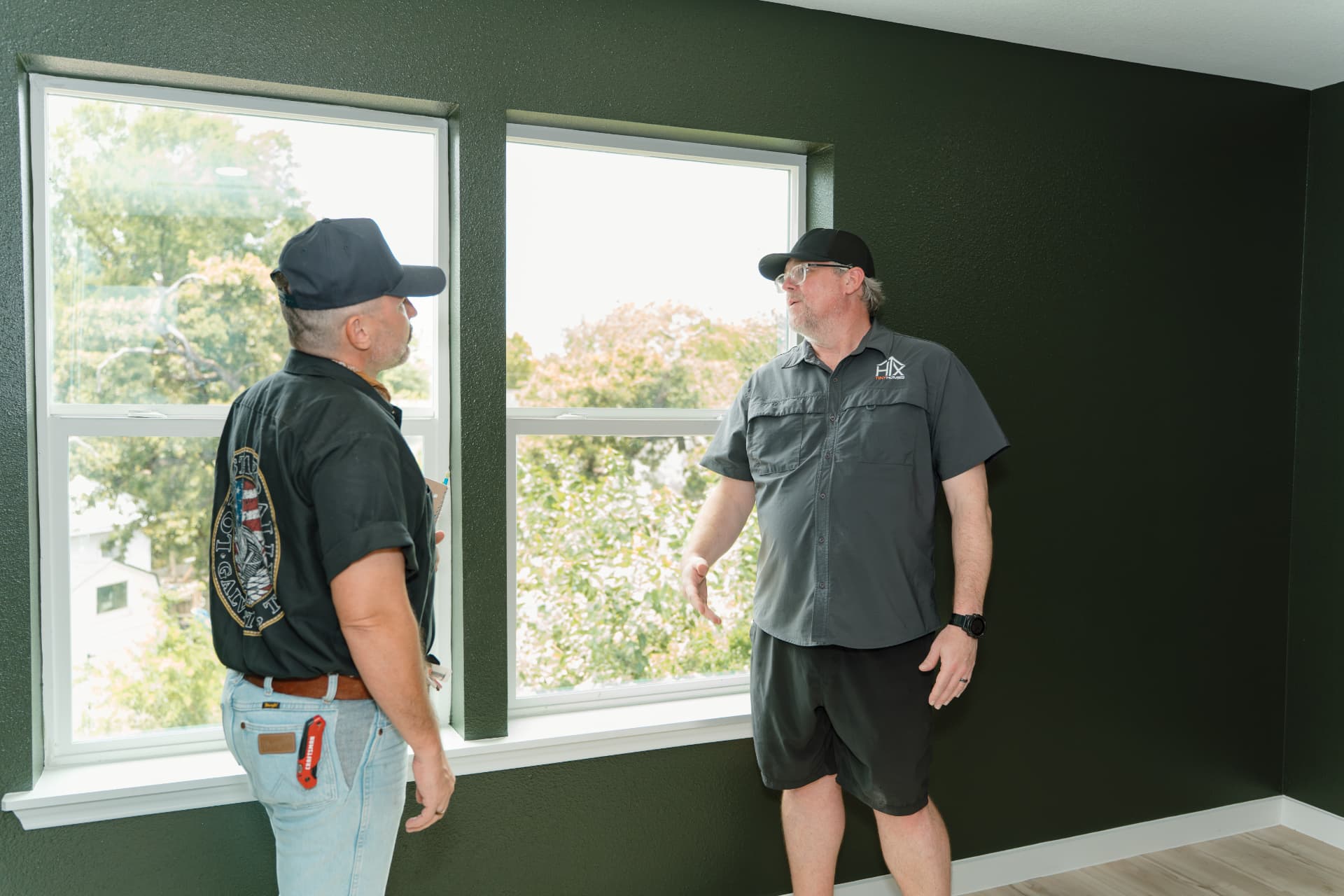 HTX Tiny Homes team walking the finished home